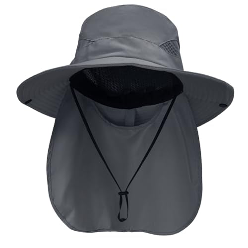 Wide Brim Sun Hat with Neck Flap | UPF 50+ UV Protection, Adjustable & Water Resistant