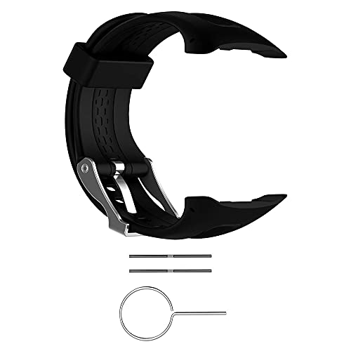 Silicone Wristband Replacement Strap for Garmin Forerunner 10/15 - Black