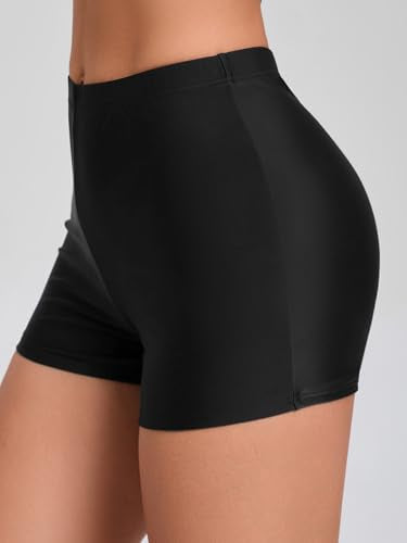 Danga Bay Women's High Waisted Tummy Control Swim Shorts Medium Black