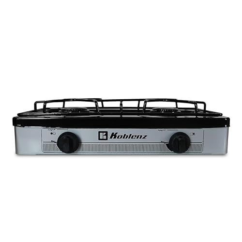 Koblenz PSK-200S 2-Burner Gas Stove - Portable Outdoor Camping Silver