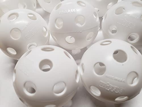 Wiffle Plastic Golf Balls - 12 Pack White PVC Slow Flight Golf Balls