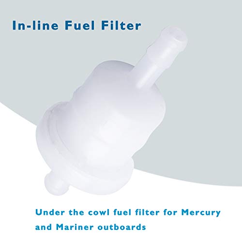 In-Line Fuel Filter for Mercury, Tohatsu, Nissan Outboard Engines