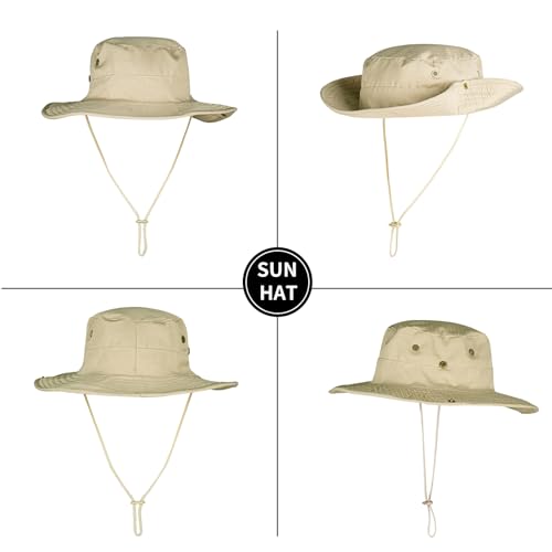 UPF 50+ Foldable Safari Bucket Hat for Men and Women - Green Camo