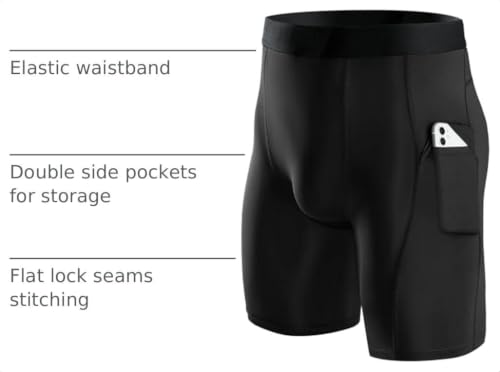 Compression Shorts for Men - X-Large Black Athletic Baselayer
