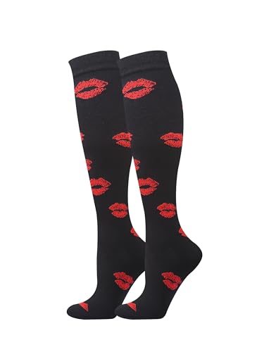 Compression Socks for Women and Men - Lips Red