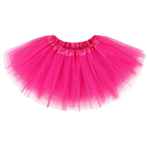 Olreco Hot Pink 5-Layer Tutu Skirt for Women - Adult Flexible One Size Halloween
