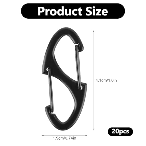 20 Pcs Heavy-Duty Zipper Clips - Anti-Theft Carabiner Hooks