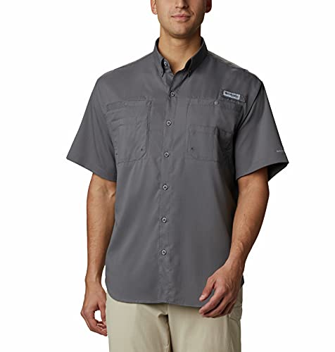 Columbia Men's PFG Tamiami II Short Sleeve Fishing Shirt 6X City Grey