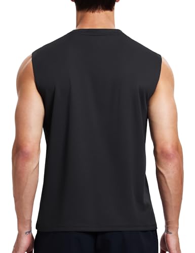 Men's Quick Dry Sleeveless Workout Tank Top - X-Large Black
