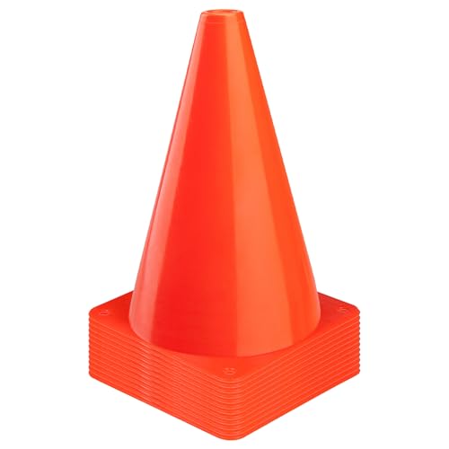 Agility Training Cones - 7 Inch Plastic Field Markers, 12 Pack