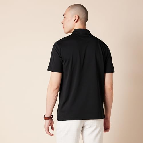 Amazon Essentials Men’s Slim-Fit Quick-Dry Golf Polo Shirt, Recycled Polyester, Black, Large