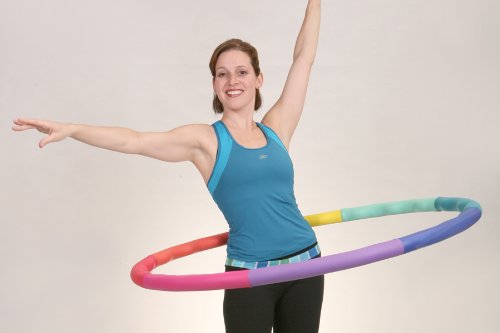 Weighted Hula Hoop 3.3lb Large Rainbow Exercise Hoop for Fat Loss & Fitness