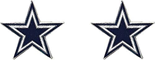 Dallas Cowboys Logo Post Earrings - Silver, Hypoallergenic