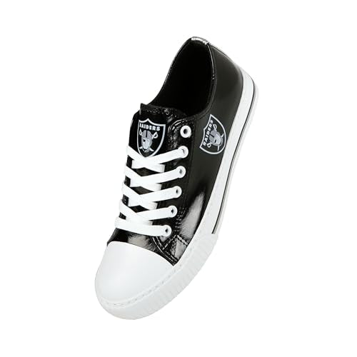 Las Vegas Raiders Metallic Low Top Canvas Sneakers - Women