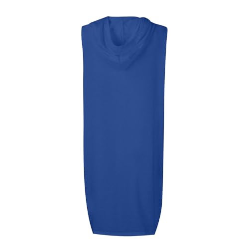 Casual Sleeveless Drawstring Hoodie Dress - XX-Large A001-Blue