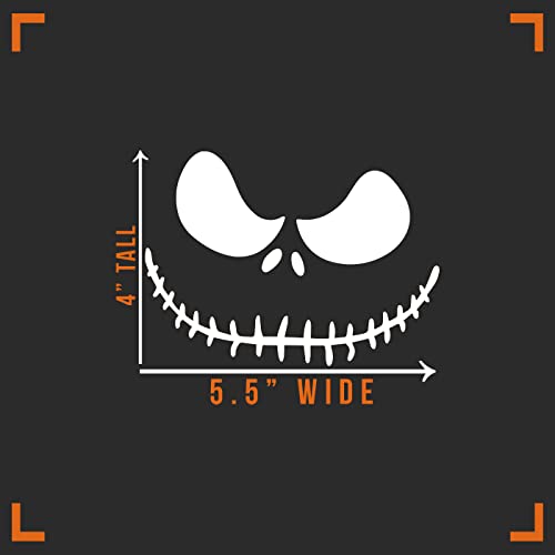 Skellington Face Decal Vinyl Sticker - 5.5" x 4"