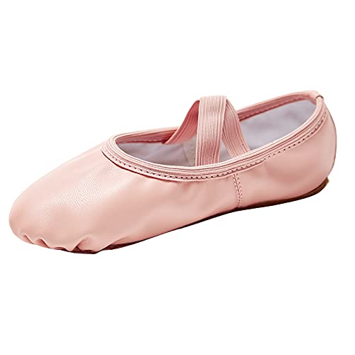 Ballet Shoes for Girls - Soft Leather Dance Slippers, 9 Toddler/Ballet Pink