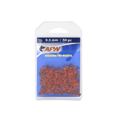 9.5mm Acrylic Fishing Beads - Red, 50 pc for Stiff Rigs & Lures