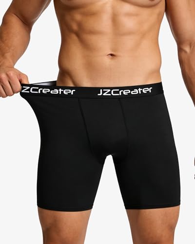 JZCreater 5-Pack Men’s Compression Shorts with Pocket – 3 Black, 1 White, 1 Grey Baselayer