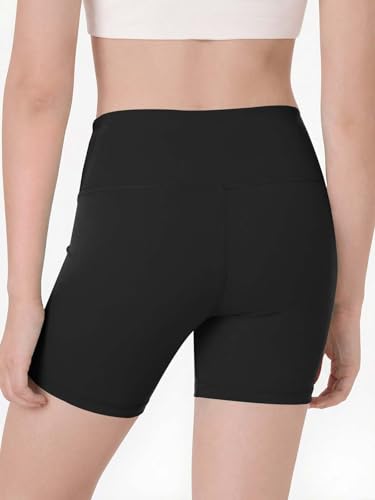 Girls High Waisted Yoga Dance Shorts - 9-10 Years, Black