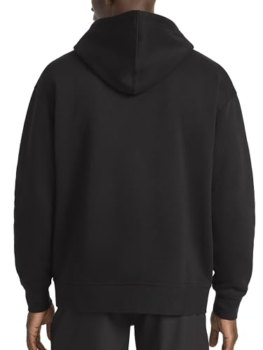 Reebok Men's Transition Hoodie Oversized Midweight Cotton-Poly Fleece – Black, Large