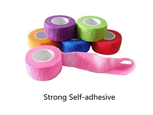 Self-Adhesive Bandage Wrap - 6 Pack Cohesive Tape for Pets & Sports