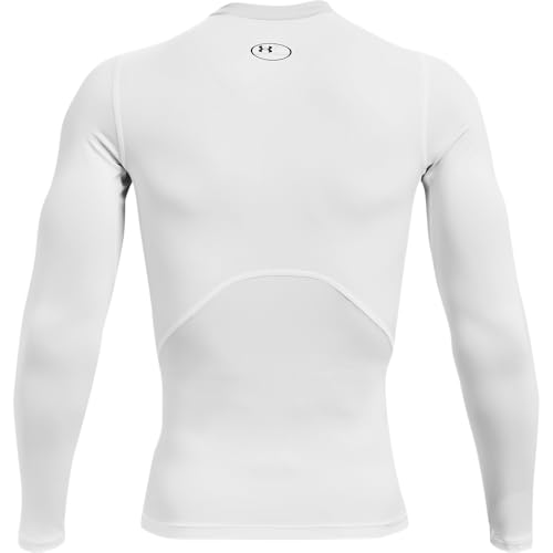 Under Armour Men's HeatGear Compression Long-Sleeve T-Shirt Medium White/Black