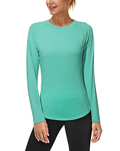 Long Sleeve UV Sun Shirts for Women - UPF 50+ Rash Guard - Green, Medium