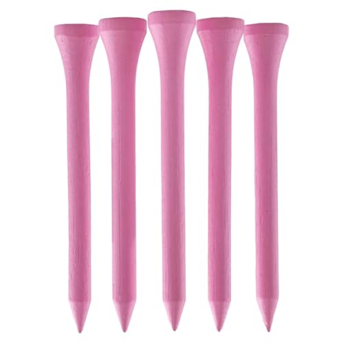 70mm Durable Bamboo Golf Tees - 50 Pack - Light Pink