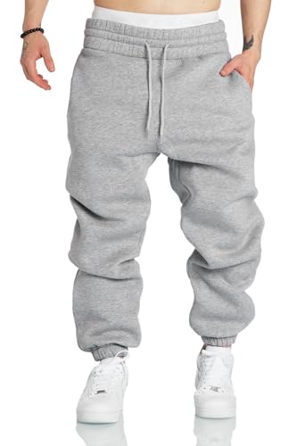 A WATERWANG Men's Light Grey Cotton Tapered Joggers Pants - Casual Athletic Sweatpants, Large