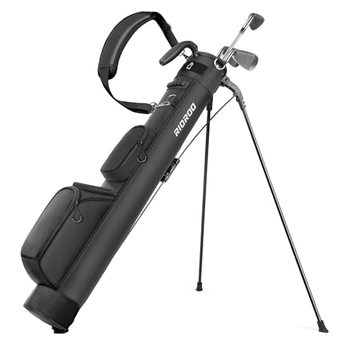 Lightweight Golf Stand Bag for 7 Clubs with Cooler Pocket - Black