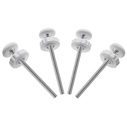 4Pcs Universal Baby Gate Threaded Spindle Rod, M8 (8mm) Replacement Bolt Part for Pet Pressure Mounted Safety Gates, Extra Long Baby Tension Gate Extender (White)