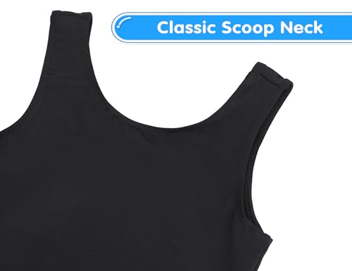 Sleeveless Gymnastics Leotard Unitard for Girls 7-8 Years - Solid Black