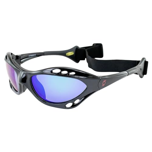 Polarized Jet Ski Floating Goggles - Black Frames, Blue Mirror