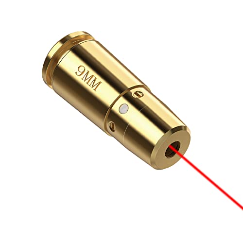 9mm Laser Bore Sight - Red Boresighter with Extra Batteries - Gold