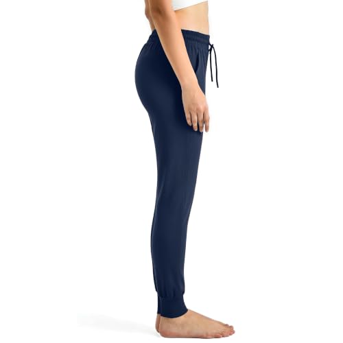 Ipletix Full Length Navy Joggers for Women with Pockets, Medium Size