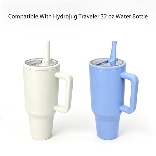 Reusable Replacement Straws for 32 oz Water Bottles - 6 Pack with Brush