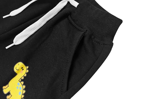 VOGRYE 6 Years Dinosaur Boys Sweatpants 3 Pack Lightweight Jogger Pants with Pockets