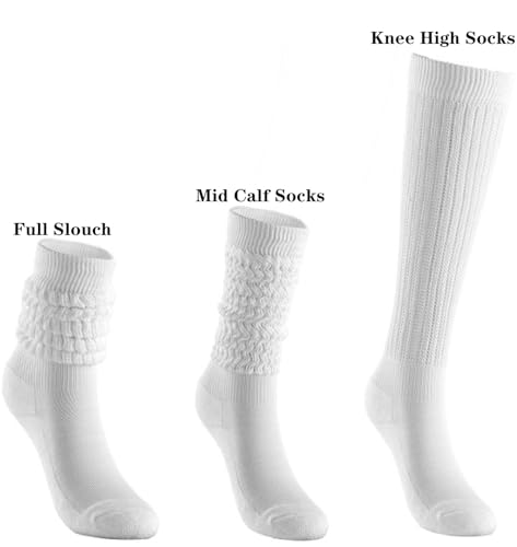 Knee High Slouch Socks for Women - Soft Scrunch Socks, Size 5-11 - Mixed Color