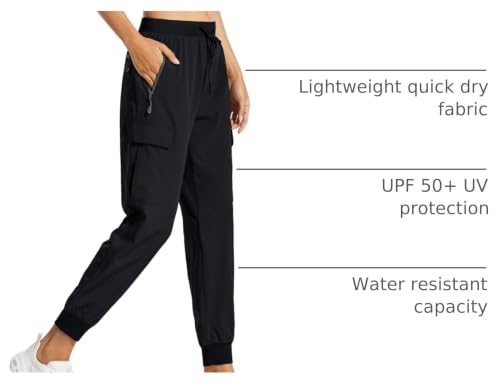 Quick Dry Women's Hiking Cargo Pants - Regular 27-29" / Medium / Black