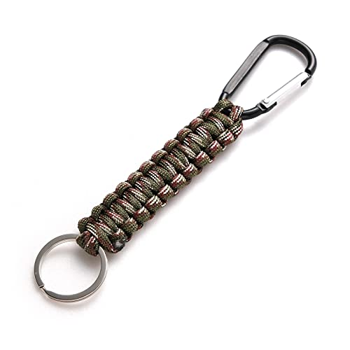 5-Pack Paracord Keychain Clips with Carabiner Lanyards for Outdoor Use