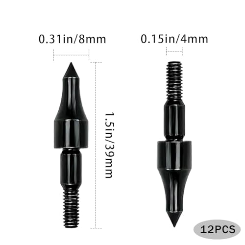 100 Grain Archery Field Points - Screw-In Bullet Tips, 12 Pack