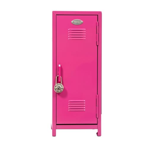 Schylling Girls Talk Pink Mini Locker - 11.25" Decorative Metal Storage Locker with 17 Mix-and-Match Magnets, Lock, and Keys - Ages 4-12