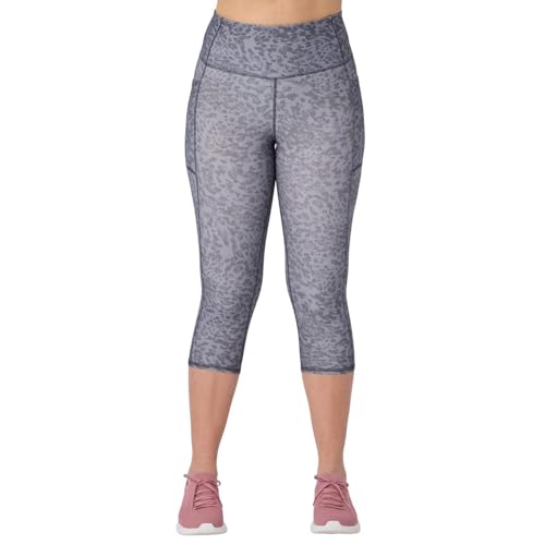 High Waisted Capri Pants for Women - Asphalt Cheetah