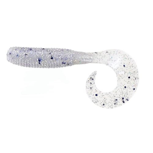 4" Single Tail Grub Fishing Lure - Blue Pearl, 20 Pack