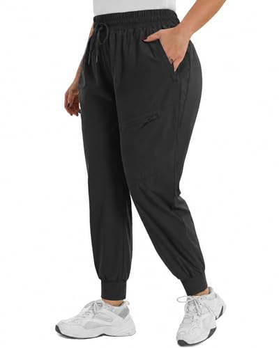 FLEFRM Women's Plus Size Hiking Pants 3X-Large Quick Dry Breathable Lightweight Black