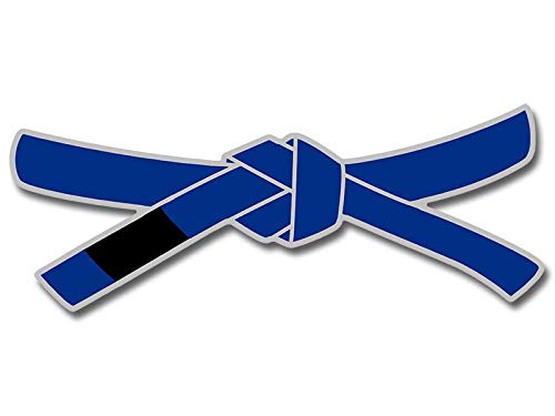 Jiu Jitsu Blue Belt Sticker - 2.5 x 6 Inch Vinyl