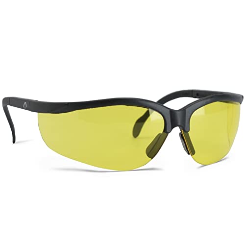 Safety Shooting Glasses with Adjustable Rubber Nose Piece - Yellow