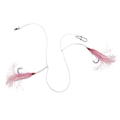 Flounder Hi-Lo Rig with Mylar Teaser - Pink, 1 Pack, 3/0 Hook