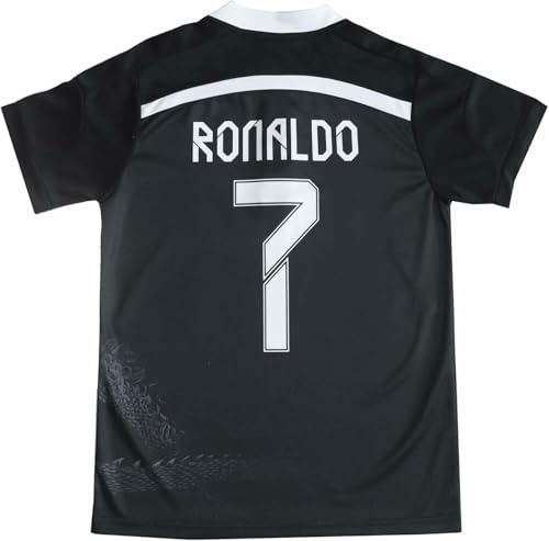 Kids Soccer Jersey Kit - No #7 Black Old Dragon - 6-7 Years